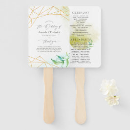 水彩幾何結晶結婚式 プログラム ハンドファン