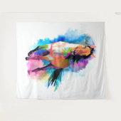 水彩幾何馬イラストレーション タペストリー (正面(横))