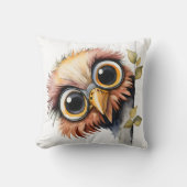 水彩広目鳥 クッション (正面)