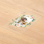 水彩庭かわいらし花写真 アクリル招待状 (レイダウン)