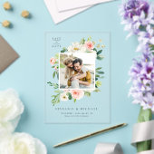 水彩庭かわいらし花写真 アクリル招待状 (インサイチュ (ウェディング))