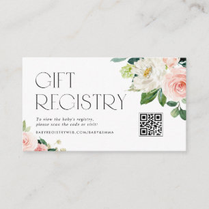 水彩庭かわいらし花QRコードレジストリ エンクロージャーカード