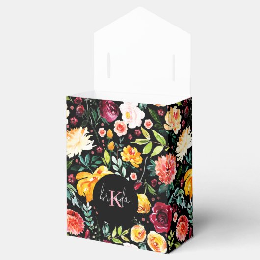 水彩庭カラフル花模様 フェイバーボックス (オープン)