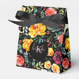 水彩庭カラフル花模様 フェイバーボックス