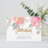 水彩庭園の結婚式お祝いカード 招待状 (スタンド正面)