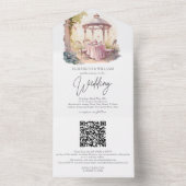 水彩庭園の結婚式出欠QRコード オールインワン招待状 (内側)
