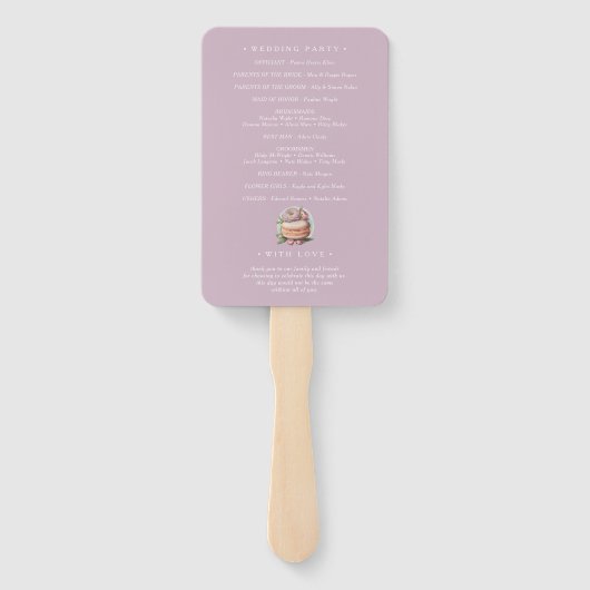 水彩庭園の結婚式式プログラム ハンドファン (裏面)