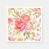 水彩庭園の結婚式 スタンダードカクテルナプキン (正面)