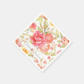水彩庭園の結婚式 スタンダードカクテルナプキン (角)