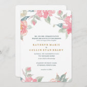 水彩庭園の結婚式 招待状 (正面/裏面)