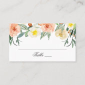 水彩庭園の花。赤面結婚フローラ プレイスカード (正面)