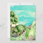 水彩庭園シーン オーダーメイド アニバーサリー 招待状 (裏面)