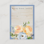 水彩庭園フローラ木製イヤリング表示カード 名刺 (正面)