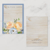 水彩庭園フローラ木製イヤリング表示カード 名刺 (正面/裏面)