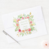 水彩庭園フローラ枠 スクエアシール (封筒)