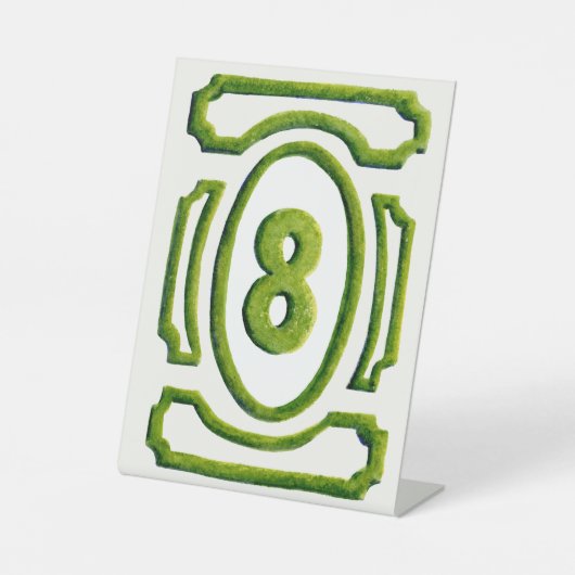 水彩庭園ヘッジテーブル8 台座サイン (正面)