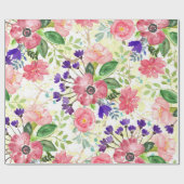 水彩庭園花 ラッピングペーパー (フラット)
