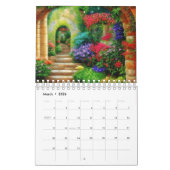 水彩庭園 カレンダー (3月 2026)