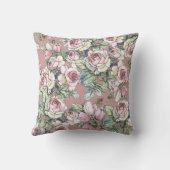 水彩庭園:バラチューリップエレガンス。 クッション (裏面)