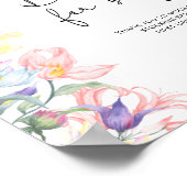 水彩庭花赤ちゃんシャワー用の本 ポスター (角)