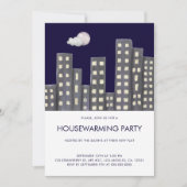 水彩建物引っ越し祝いパーティーパーティー 招待状 (正面)