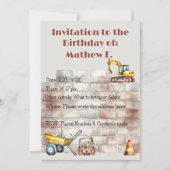 水彩建築をテーマにした自然誕生日 招待状 (正面)