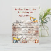 水彩建築をテーマにした自然誕生日 招待状 (スタンド正面)