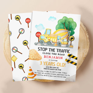 水彩建築子供の誕生日任意の年齢 招待状