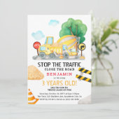 水彩建築子供の誕生日任意の年齢 招待状 (スタンド正面)