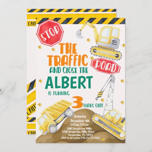 水彩建築誕生日招待状 招待状 (正面/裏面)