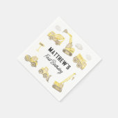 水彩建築車第1誕生日 スタンダードカクテルナプキン (角)