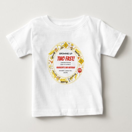 水彩建築2歳誕生日パーティー ベビーTシャツ (正面)