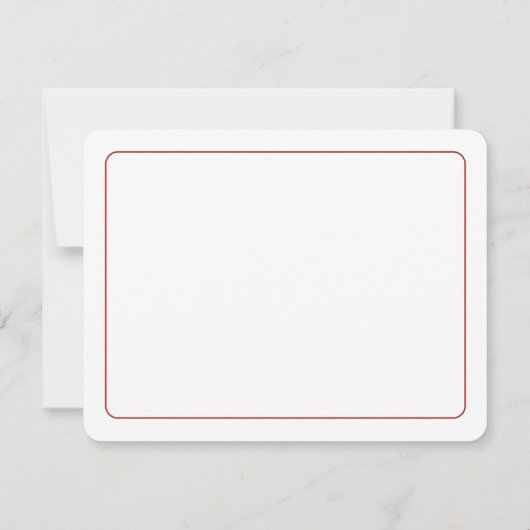 水彩弓とさくらんぼ赤縁ど名前をカスタムする ノートカード (裏面)