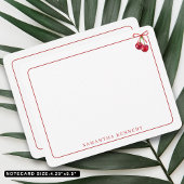 水彩弓とさくらんぼ赤縁ど名前をカスタムする ノートカード