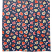 水彩弓とハート シャワーカーテン (正面)