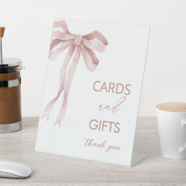 水彩弓エレガントリボン赤ちゃんシャワーカードa 台座サイン