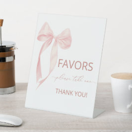 水彩弓エレガントリボン赤ちゃんシャワー好み 台座サイン