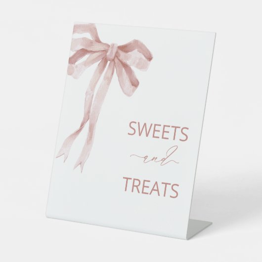 水彩弓エレガントリボン赤ちゃんシャワー甘いA 台座サイン (正面)