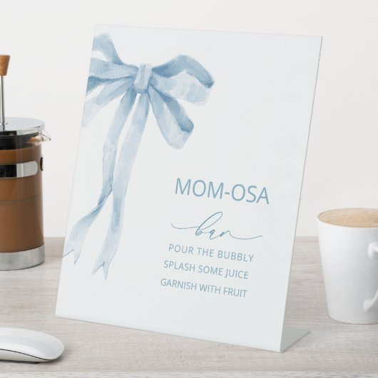 水彩弓エレガントリボン赤ちゃんシャワーmom-osa 台座サイン (インサイチュ)