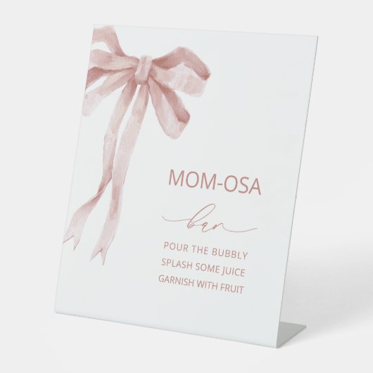 水彩弓エレガントリボン赤ちゃんシャワーmom-osa 台座サイン (正面)