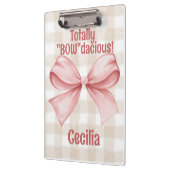 水彩弓クラシック付き「ボウディッシュ」ギンガム クリップボード (左)