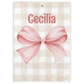 水彩弓クラシック付き「ボウディッシュ」ギンガム クリップボード (裏面)