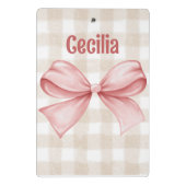 水彩弓クラシック付き「ボウディッシュ」ギンガム ミニクリップボード (裏面)