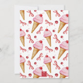 水彩弓ピンクアイスクリームコーンパーティー 招待状 (裏面)
