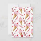 水彩弓ピンクアイスクリームコーン サンキューカード (裏面)