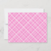 水彩弓ピンク名門私立校風のの格子模様ベビーノートカード ノートカード (裏面)