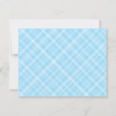 水彩弓ブルー名門私立校風のプレイドボーイベビーシャワー ノートカード (裏面)