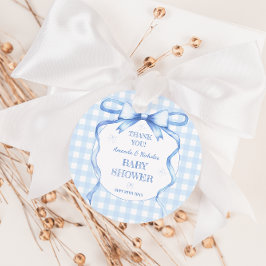 水彩弓ブルー男の赤ちゃんシャワーサンキュー フェイバータグ