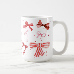 水彩弓マグを赤とピンで コーヒーマグカップ