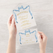 水彩弓リ結婚ボン オールインワン招待状 (貼ってはがせる)